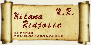Milana Riđošić vizit kartica